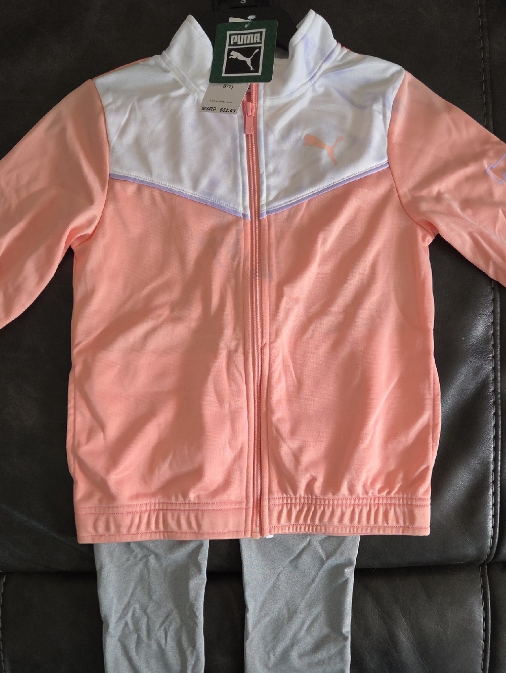 NWT Puma Peach & White Zip Track Jacket